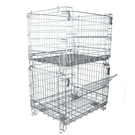 Durastar Wire Container 44.5x33x39H, 2 Swvl/2 Rigid Poly/Poly Casters, Roller B 15102-5" PTU